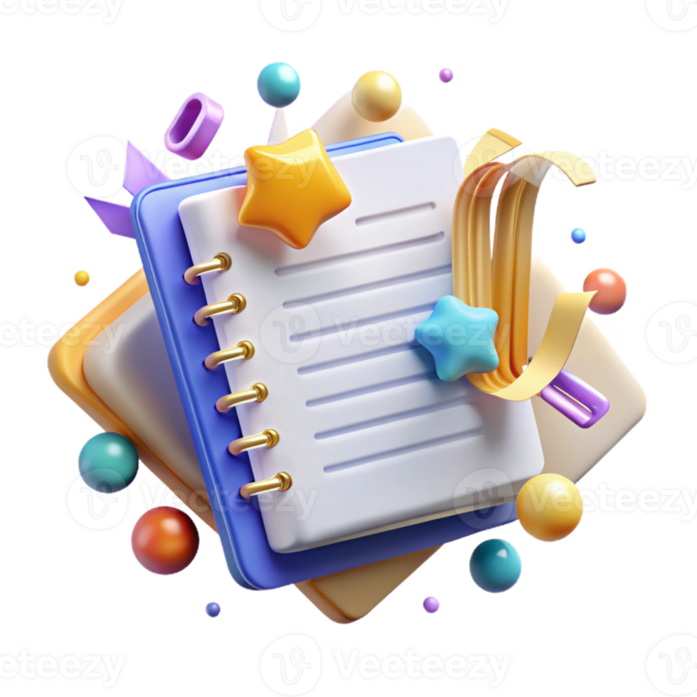 dramatic creative Notebook Paper with Wide Lines Writing Pad for Notes Transparent Background for School high resolution png