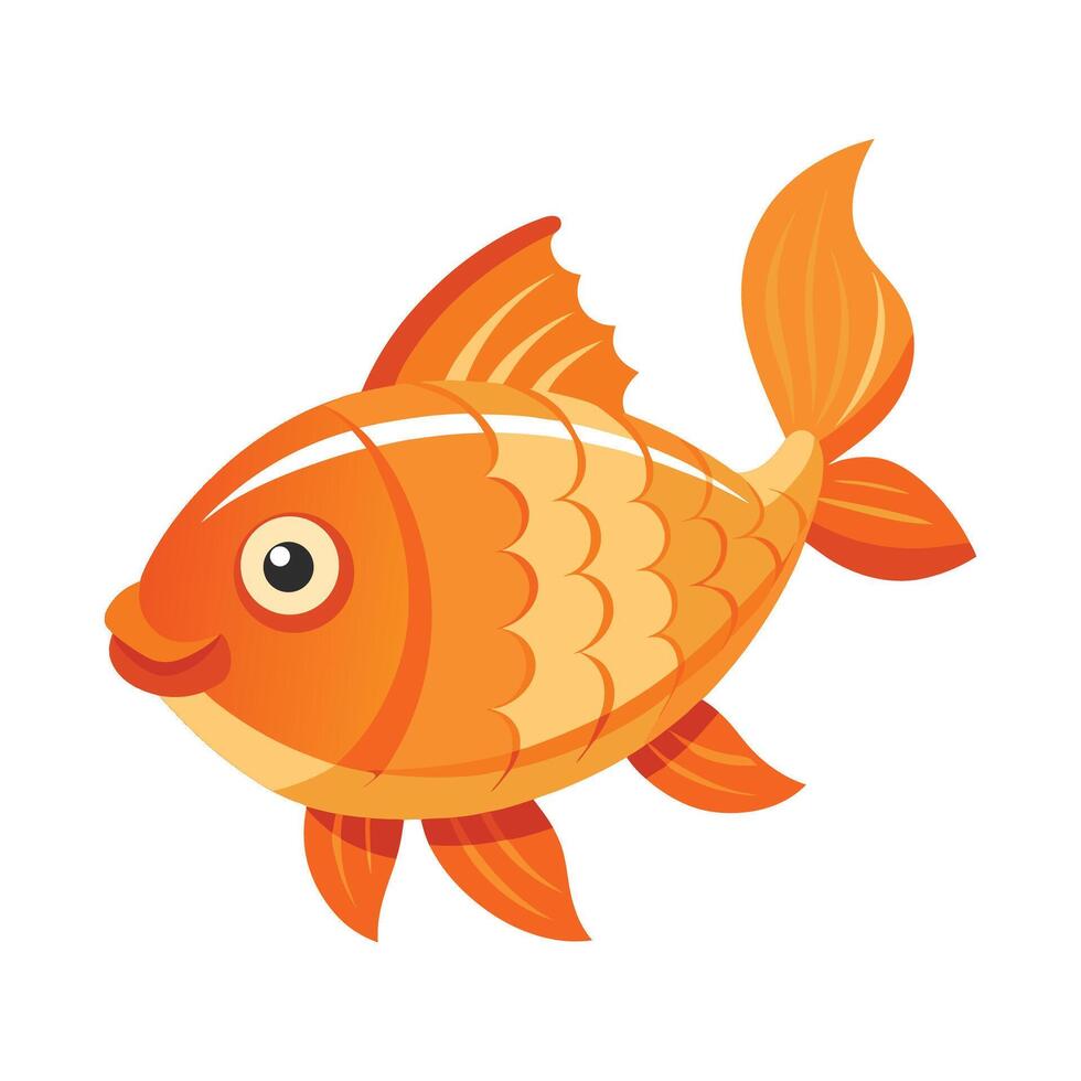 Ginger Fish on White Background Illustration vector