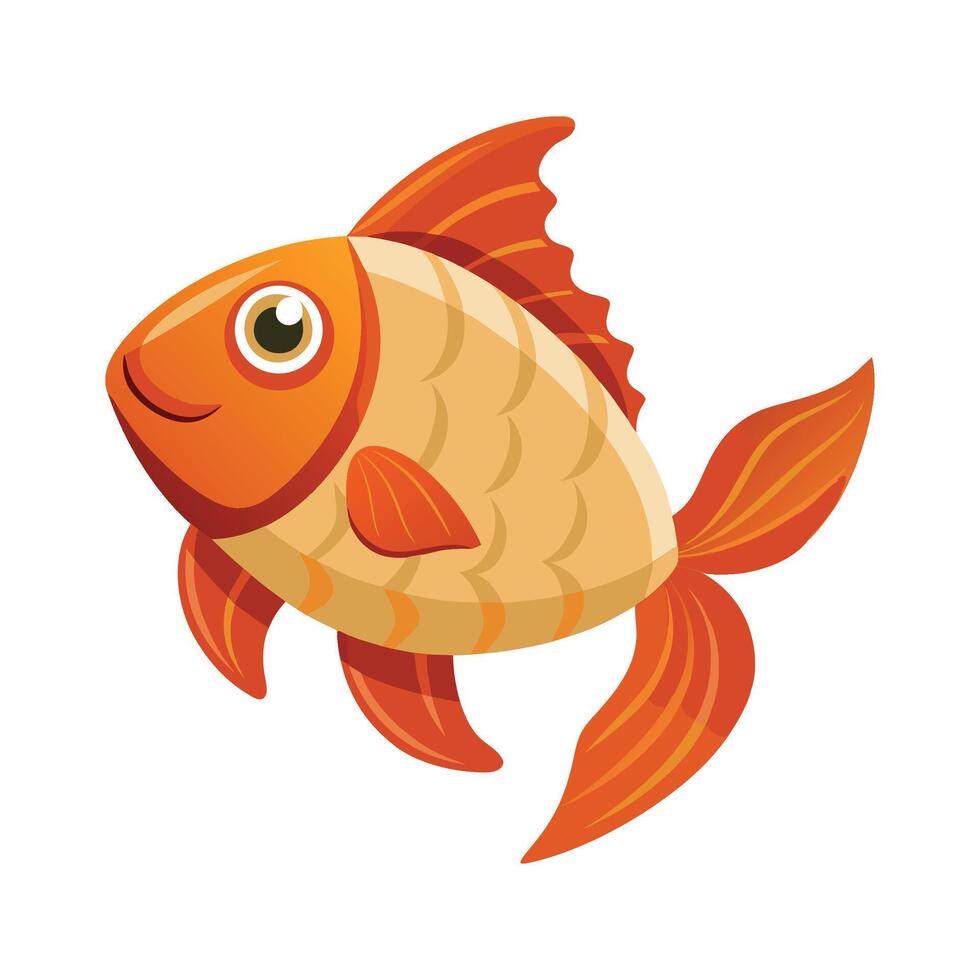 Stylized Ginger Fish on White Background vector