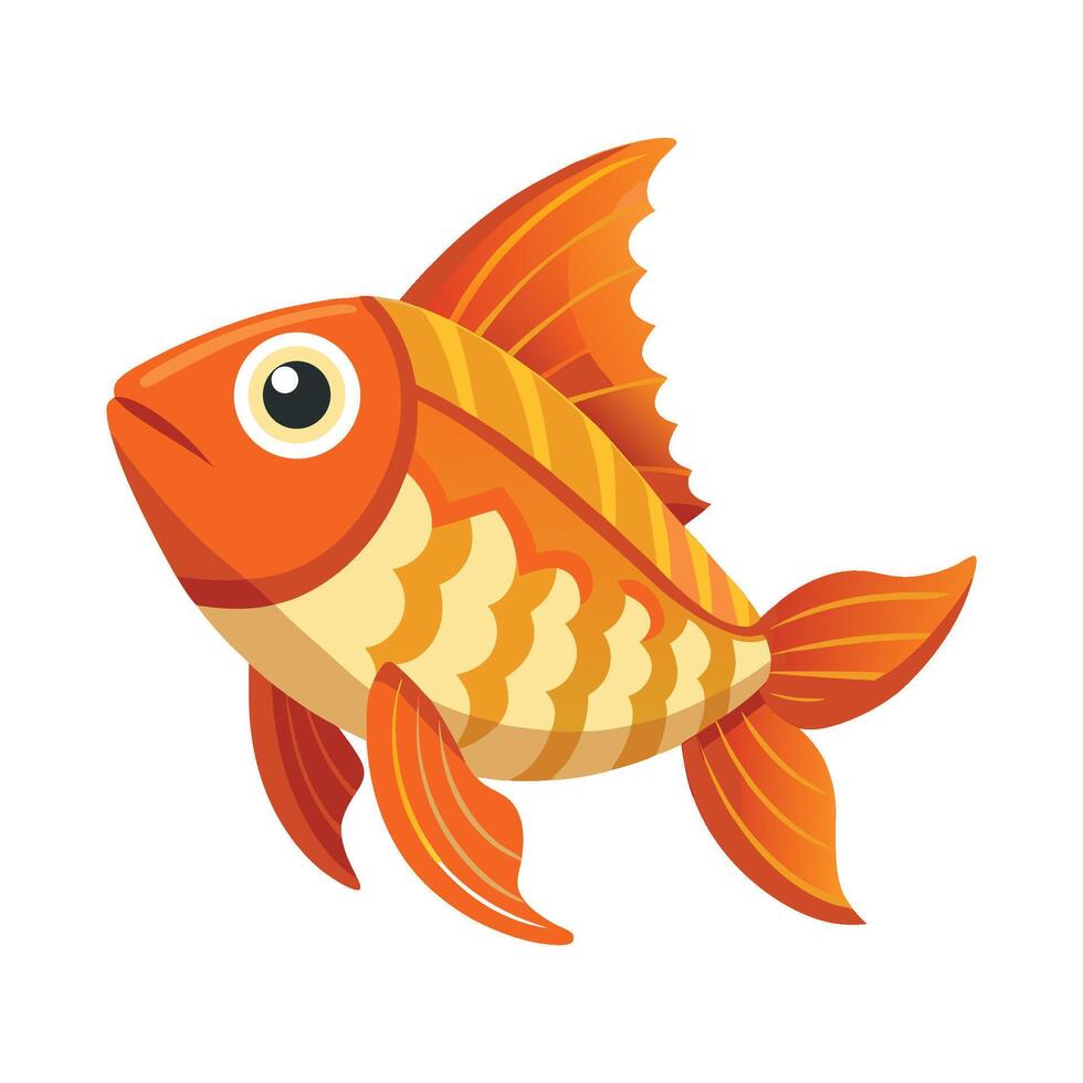 Ginger Fish Unique on White Background vector