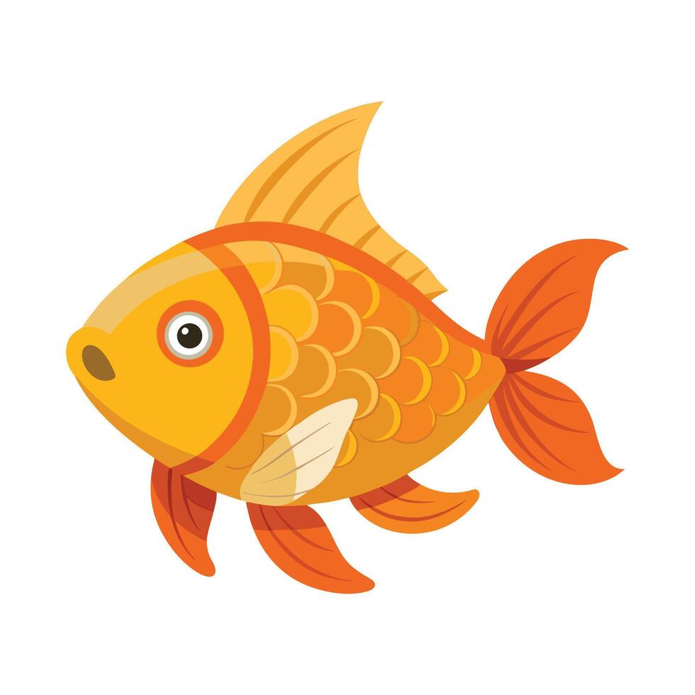 Ginger Fish Artistic Design on White Background vector