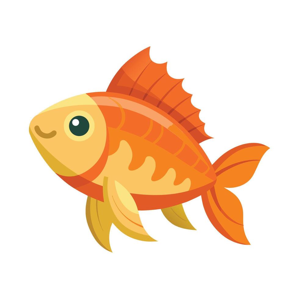 Stylized Ginger Fish Design on White Background vector