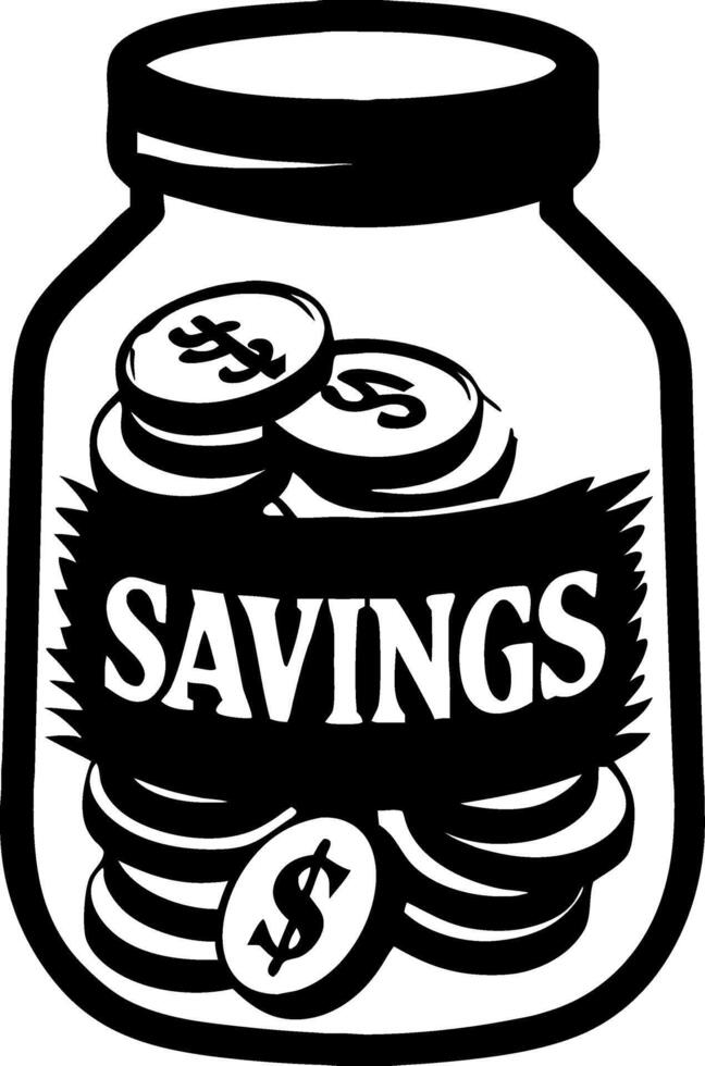 Savings Jar with Coins Financial Savings Concept Ideal for Budgeting and Financial Planning vector