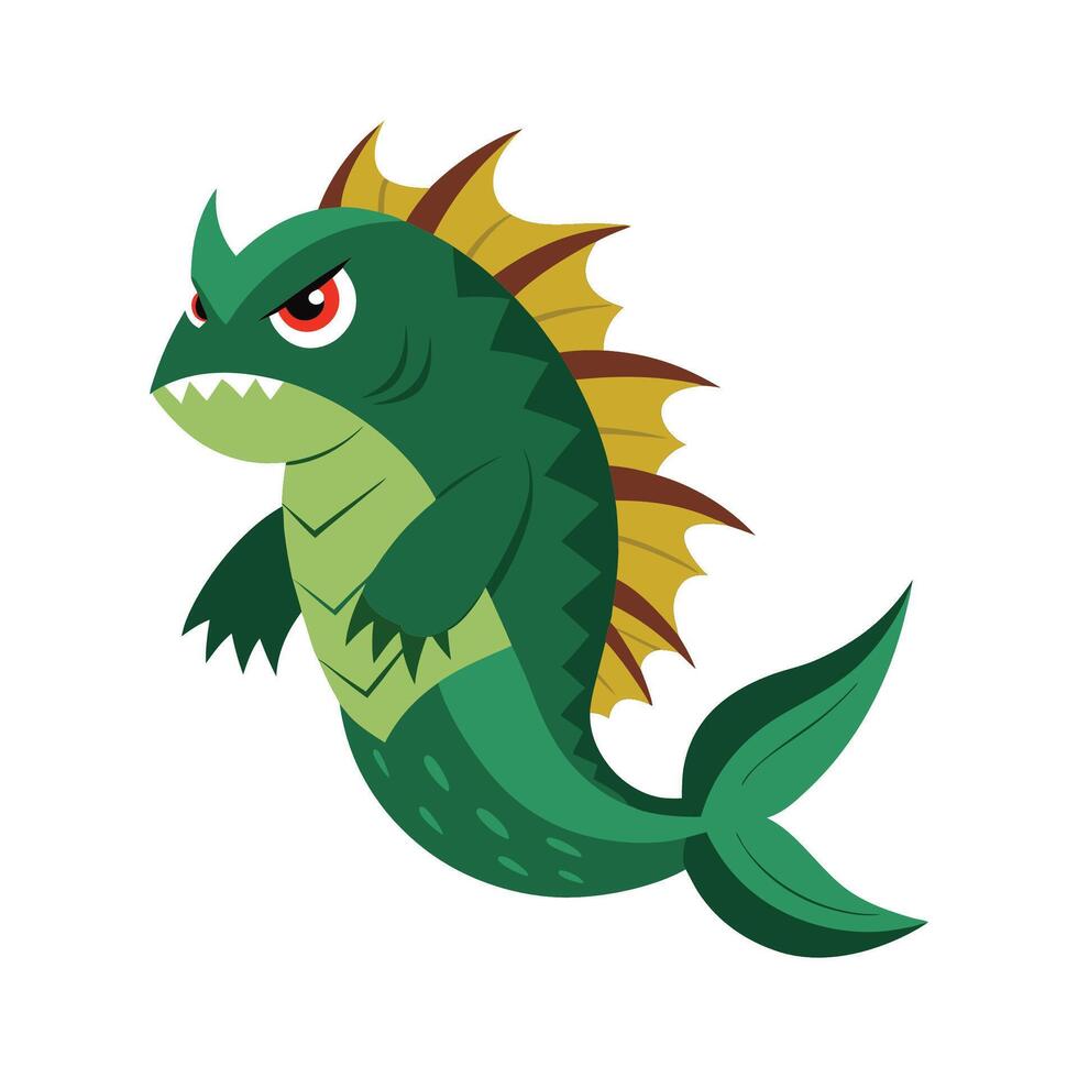Stylized Godzilla Fish on White Background vector