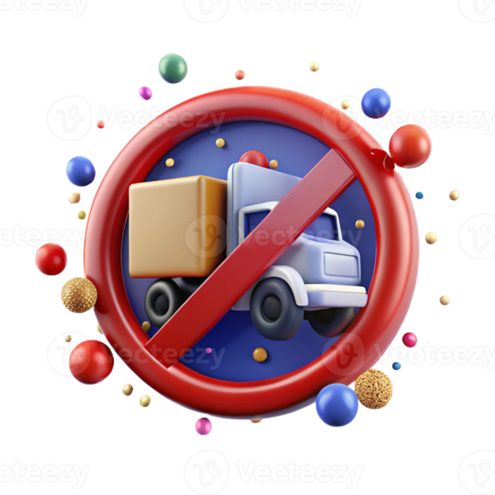 magnificent minimalist No Trucks Sign Red Circle Truck Silhouette Cutout Restriction high quality png