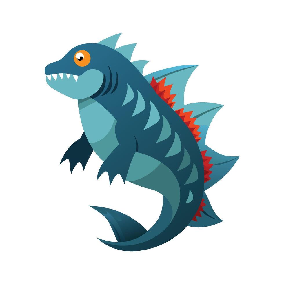 General Godzilla Fish on White Background vector