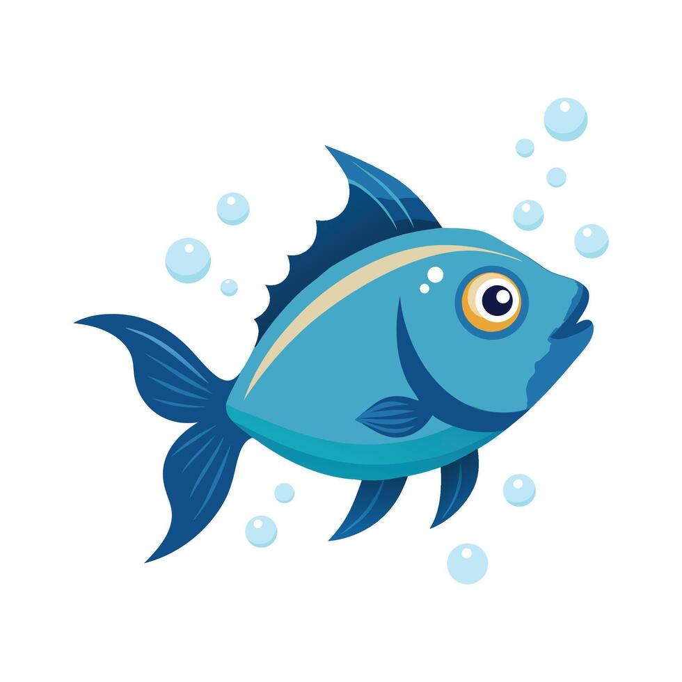 Godzilla Fish Unique Representation on White Background vector