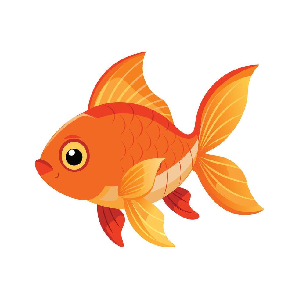Stylized Goldie Fish on White Background vector