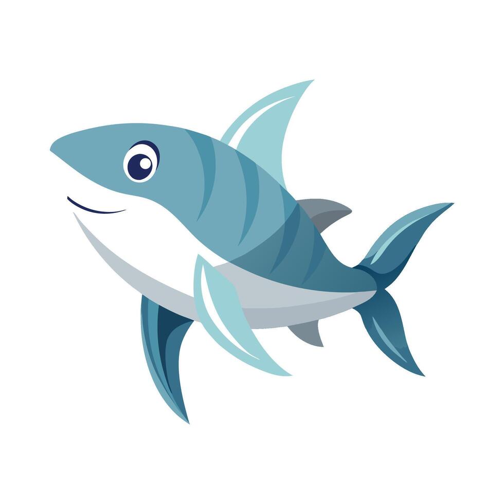 General Great White Fish on White Background vector