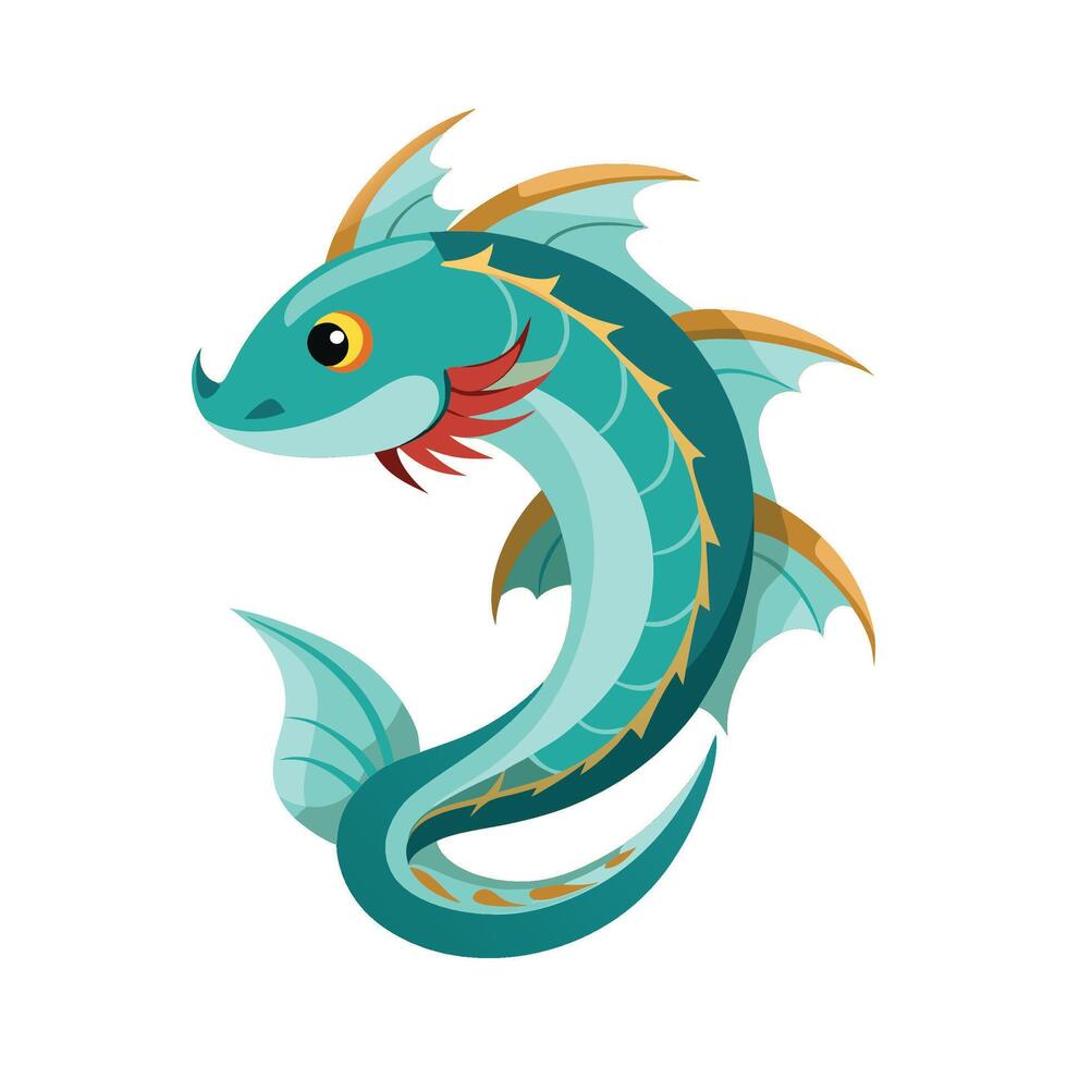 Hydra Fish Creative on White Background vector