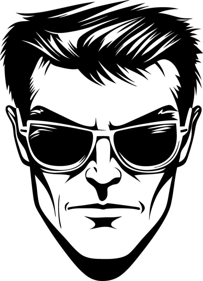 Stylish Male Portrait with Sunglasses Illustration for Graphic Design and Merchandise vector