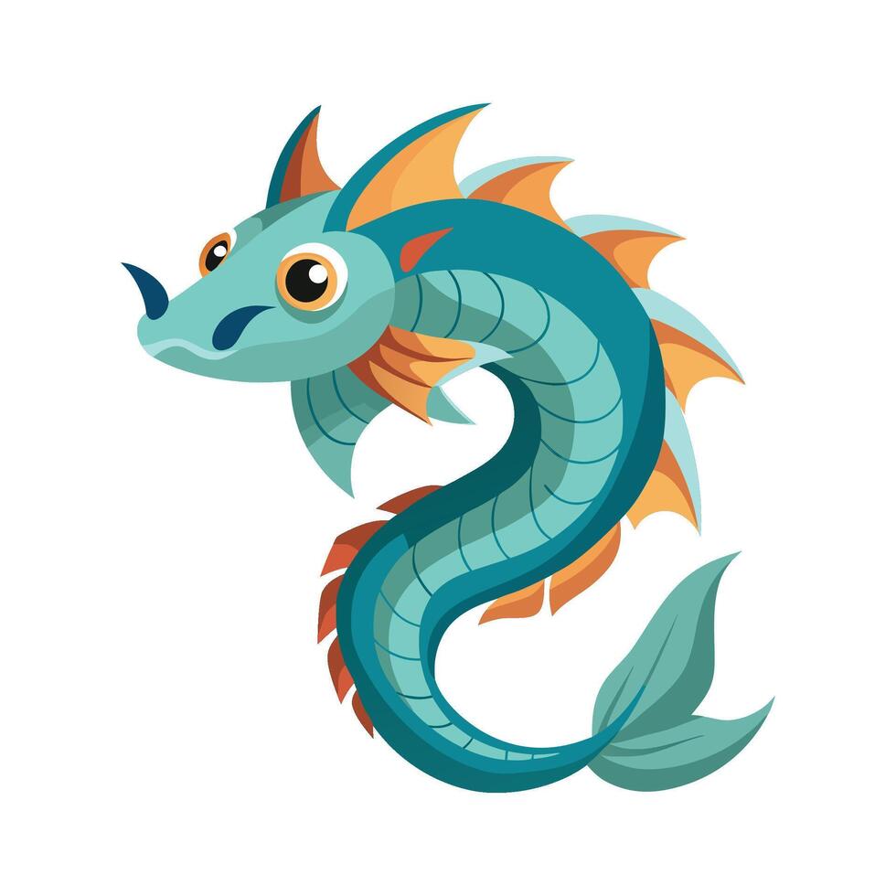 Hydra Fish Unique Representation on White Background vector