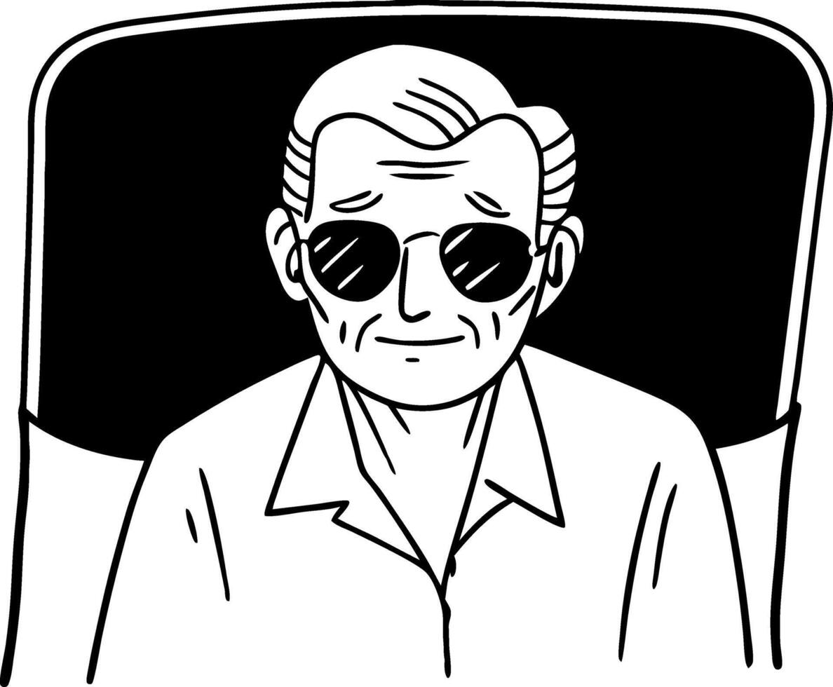 Smiling Elderly Man with Sunglasses Illustration for Fun and Creative Designs vector