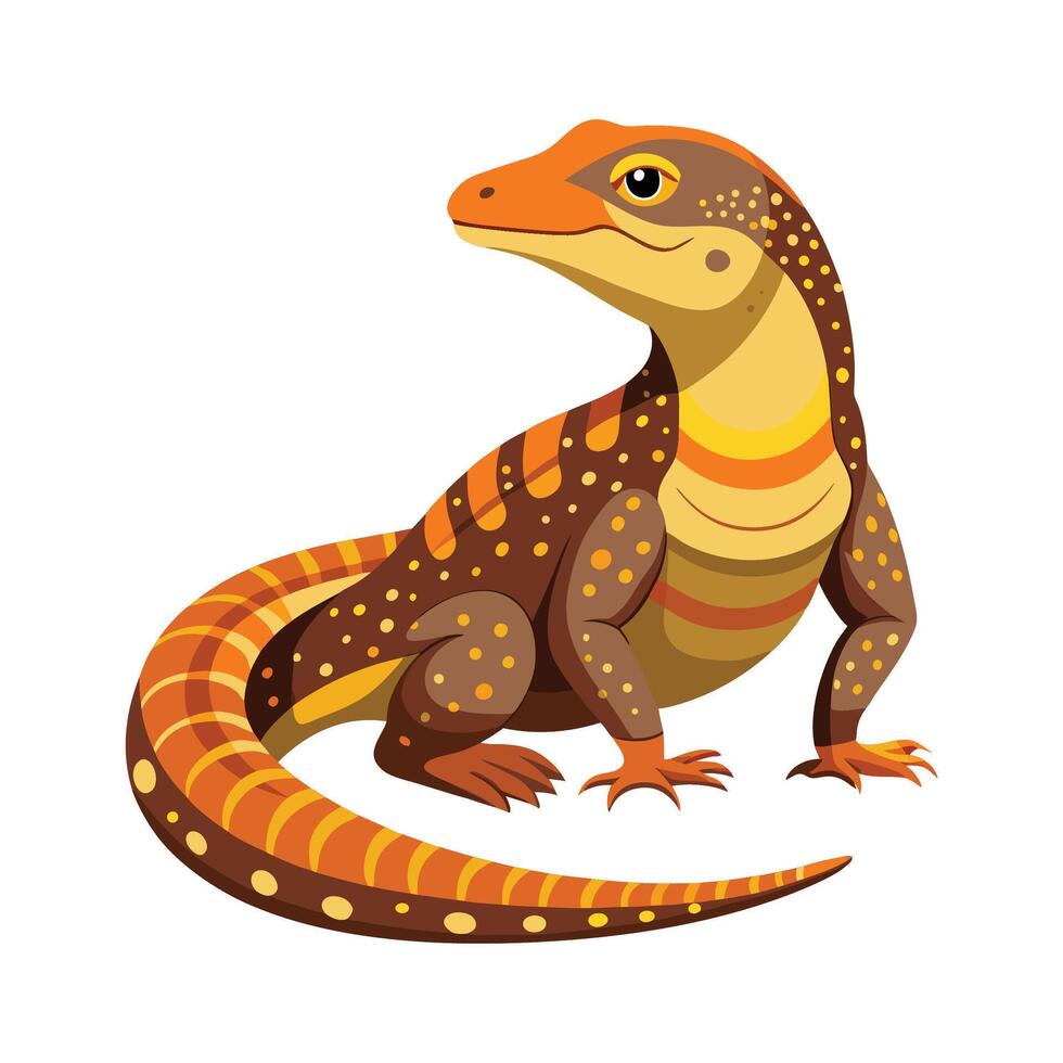 Stylized PeachThroated Monitor on White Background vector