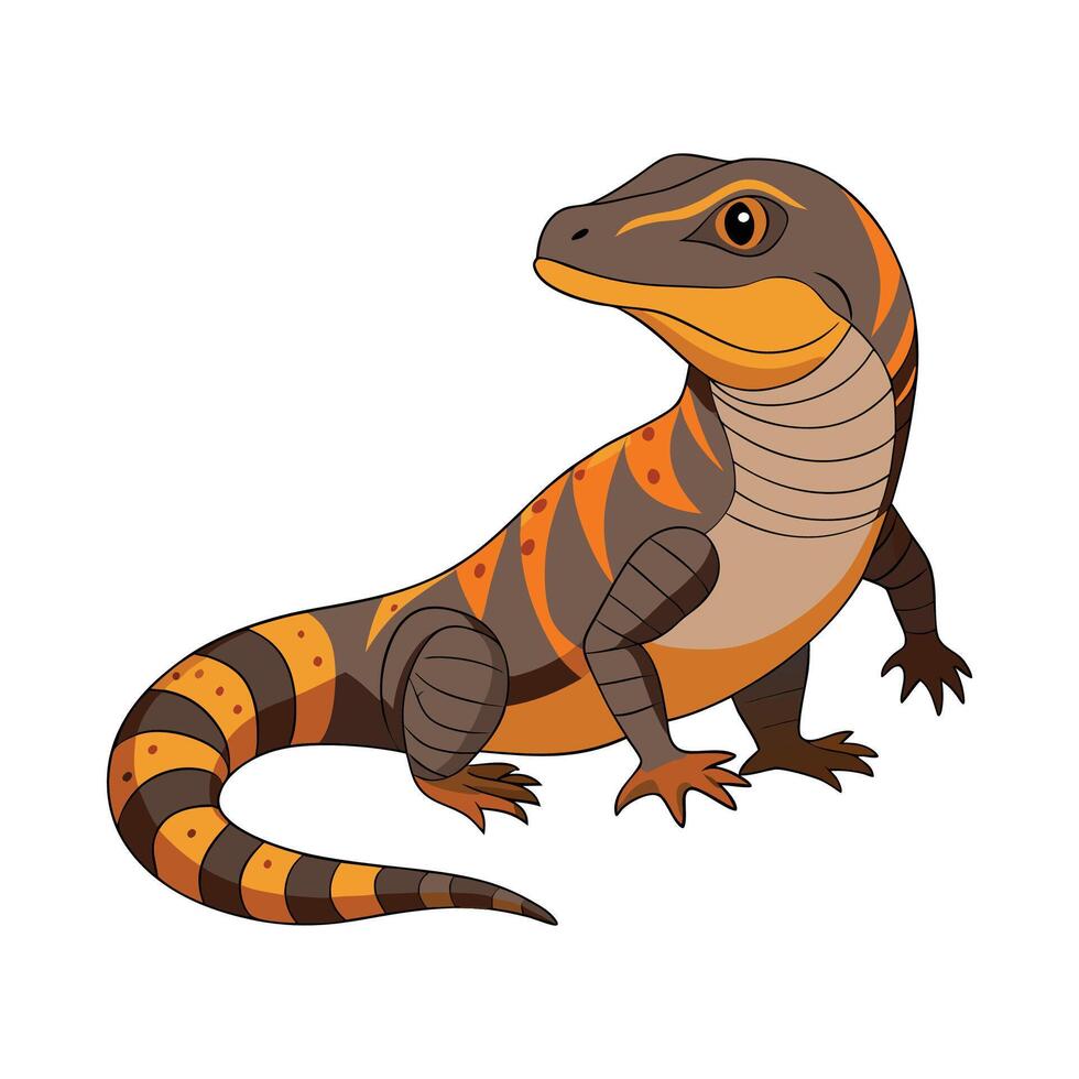 General PeachThroated Monitor on White Background vector