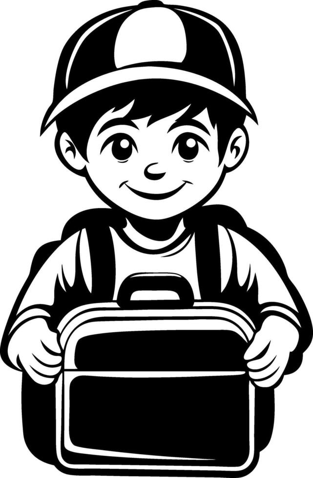 Cheerful Boy with Backpack Ready for School Fun and Adventure Inspiring Education Themes vector