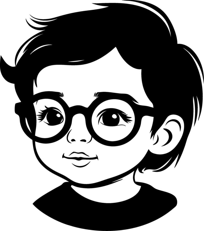 Cute Cartoon Boy Character with Glasses and Stylish Hair for Creative Projects vector