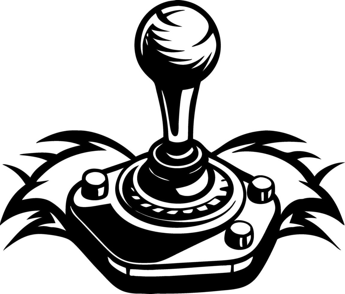 Retro Arcade Joystick for Gaming Nostalgia and Vintage Style Tattoo Designs vector