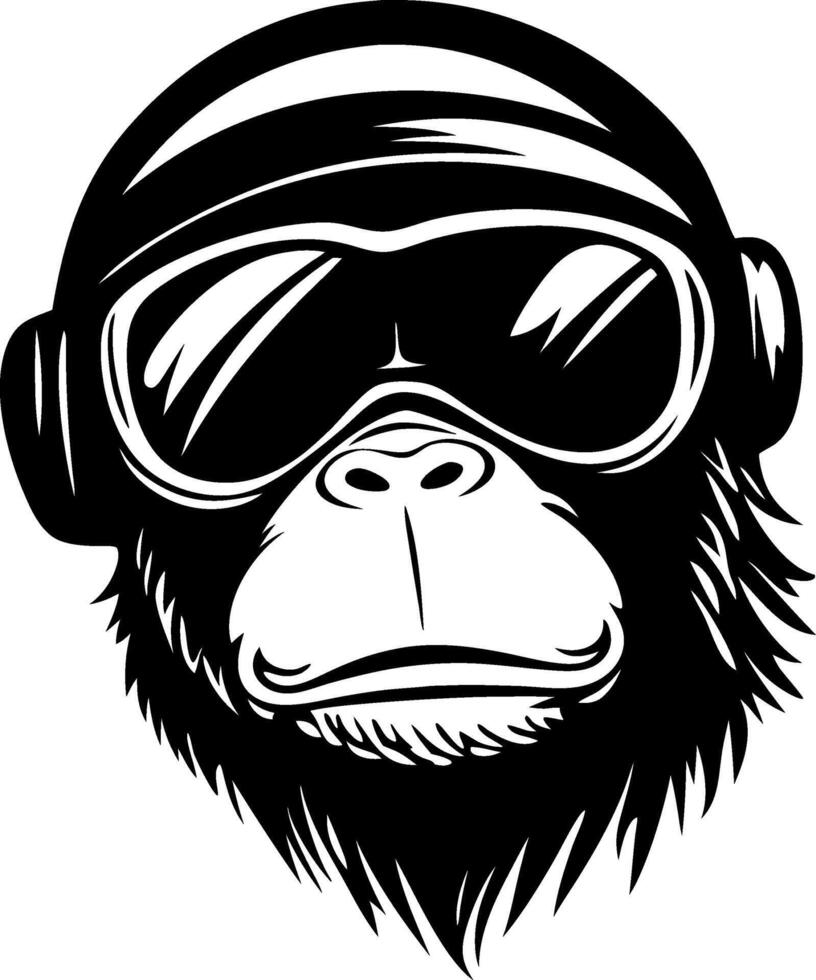 Cool Monkey Wearing Sunglasses Illustration for Modern Graphic Designs and Tattoos vector