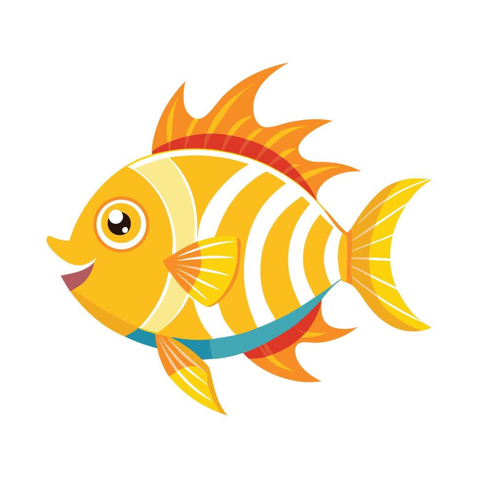 General Sunshine Fish on White Background vector