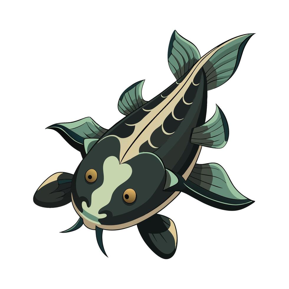Stylized Upside Down Catfish vector
