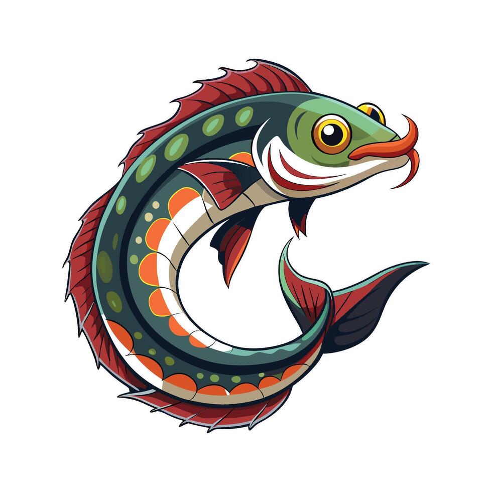 Stylized Viperfish on White Background vector