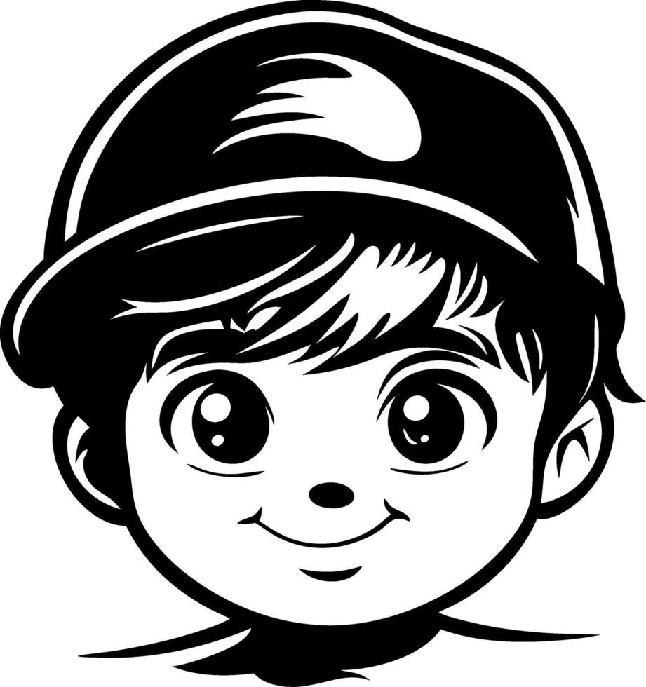 Adorable Cartoon Boy with Cap Design Ideal for Kids Products and Illustrations vector
