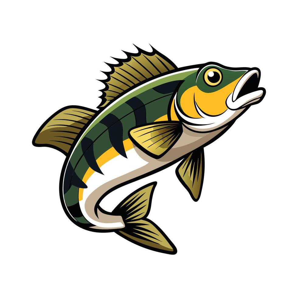 General Walleye on White Background vector