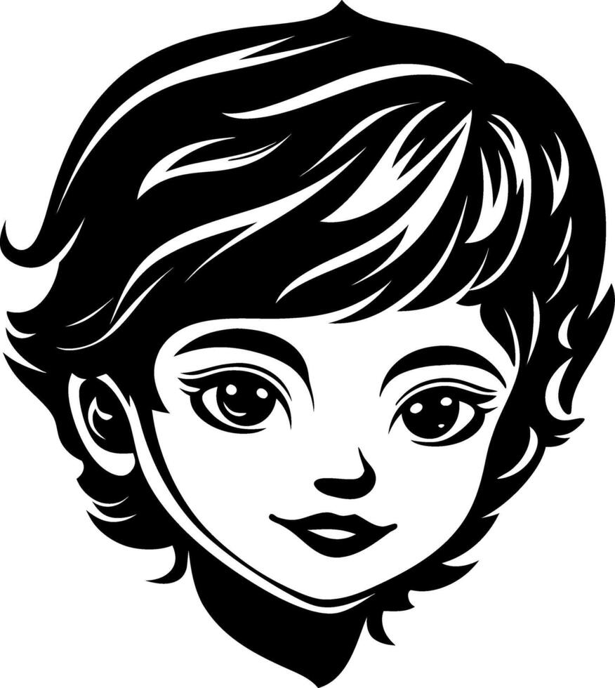 Stylized Little Boy Face with Short Hair for Illustrations and Graphic Designs vector