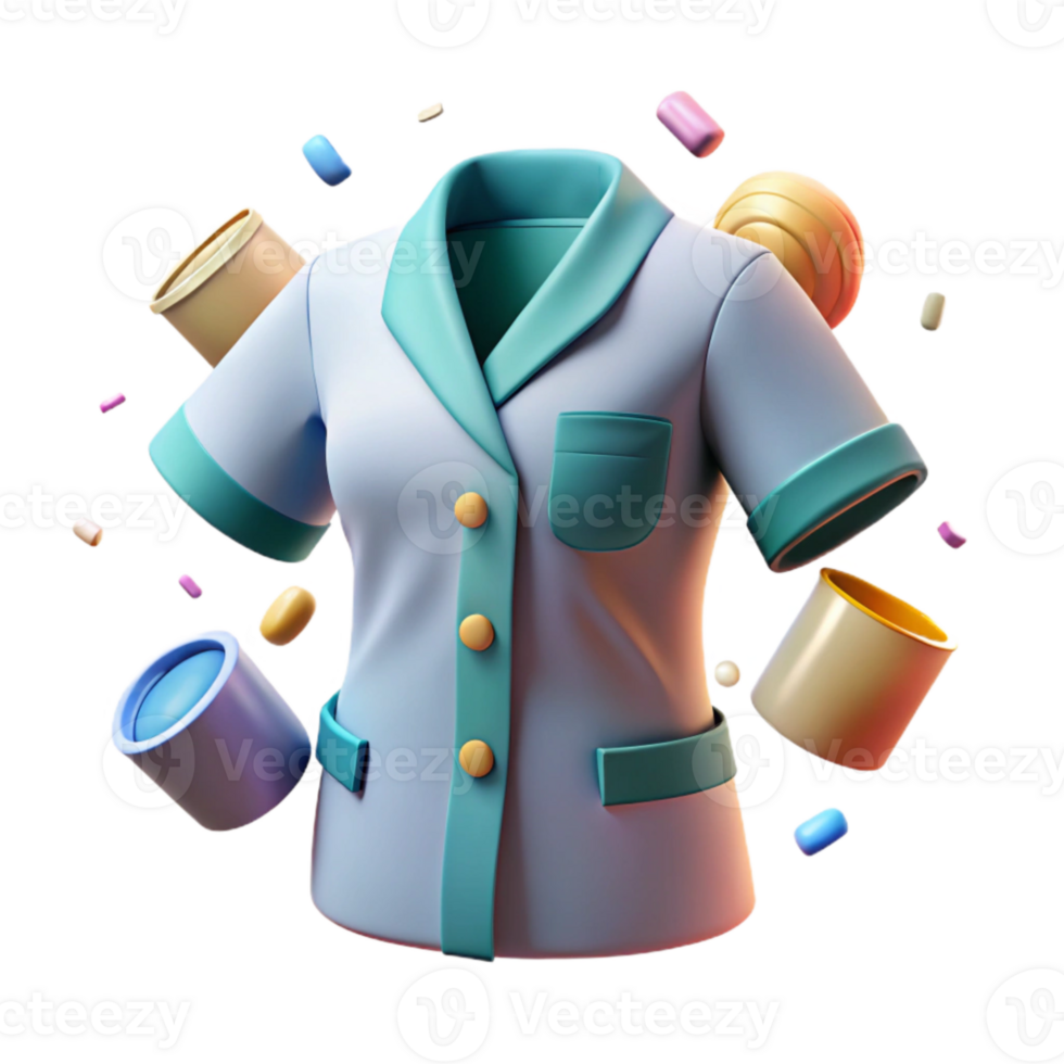 beautiful modern Nurse Uniform Healthcare Professional Isolated for Medical Graphics detailed png