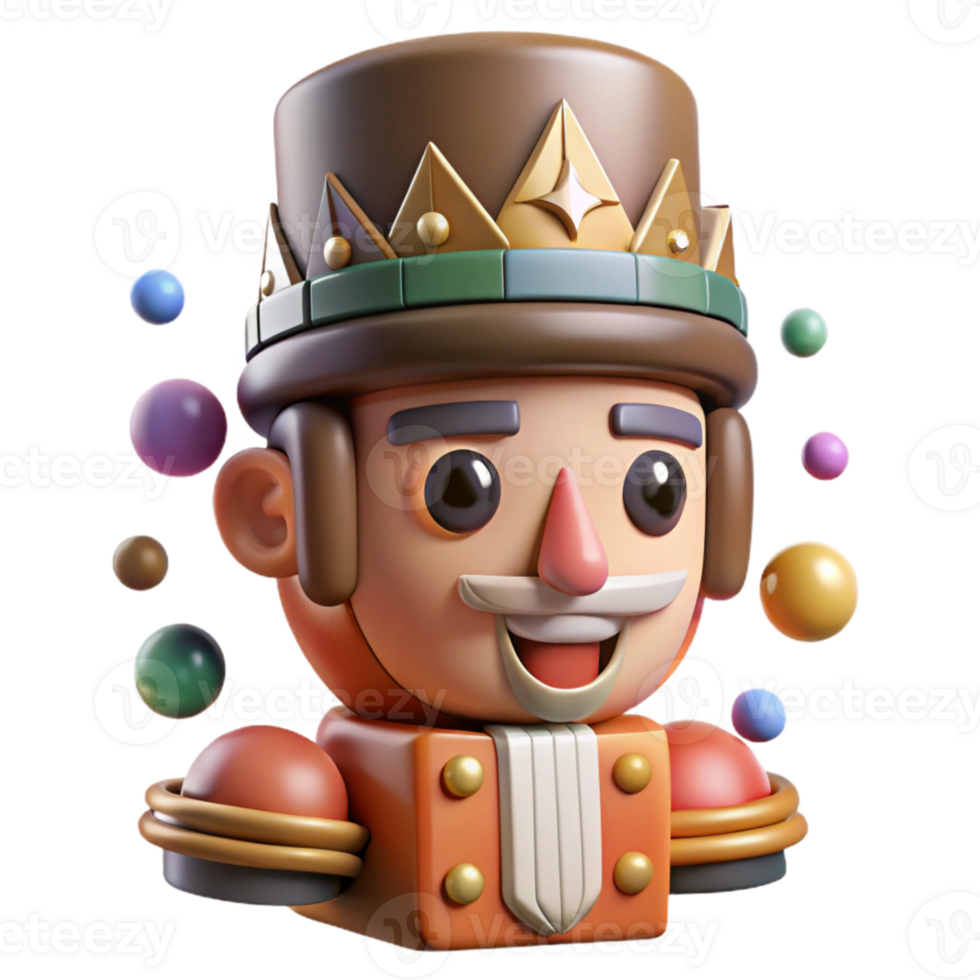 impressive rustic Nutcracker Face Wooden Toy Soldier Cutout detailed png
