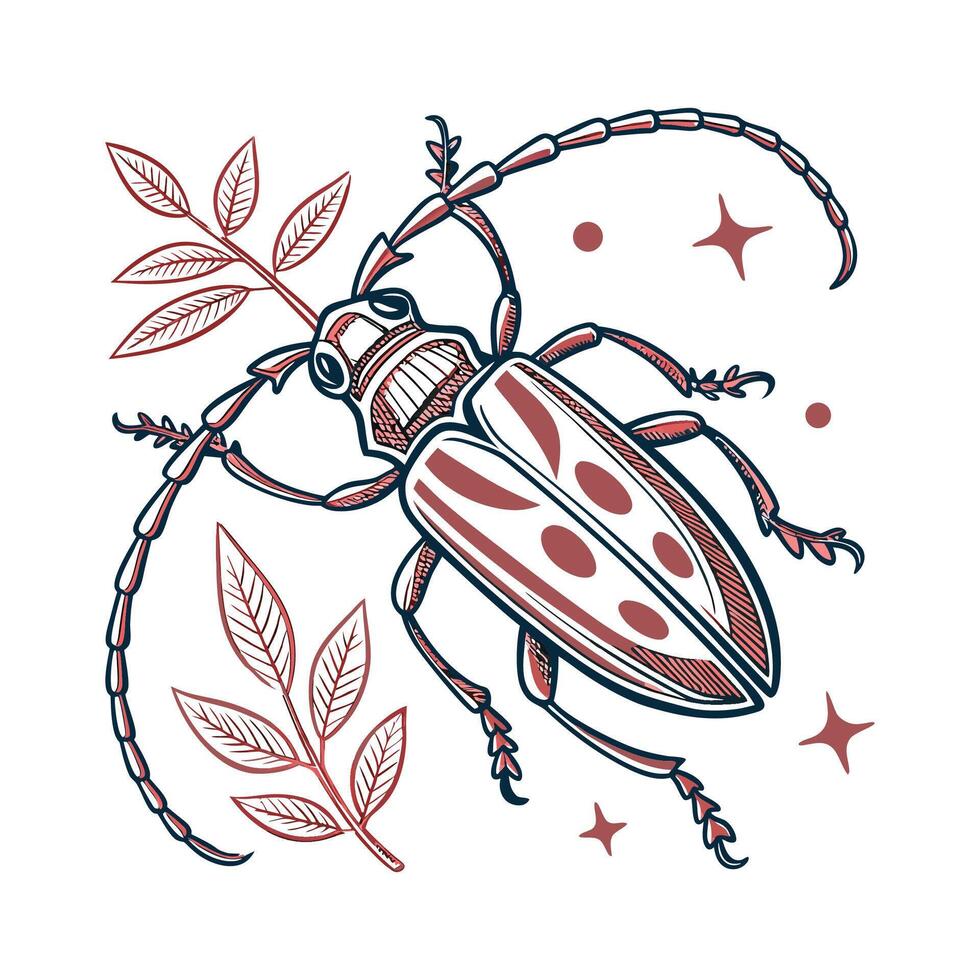 Xylotrechus Colonus on Bright White Surface vector