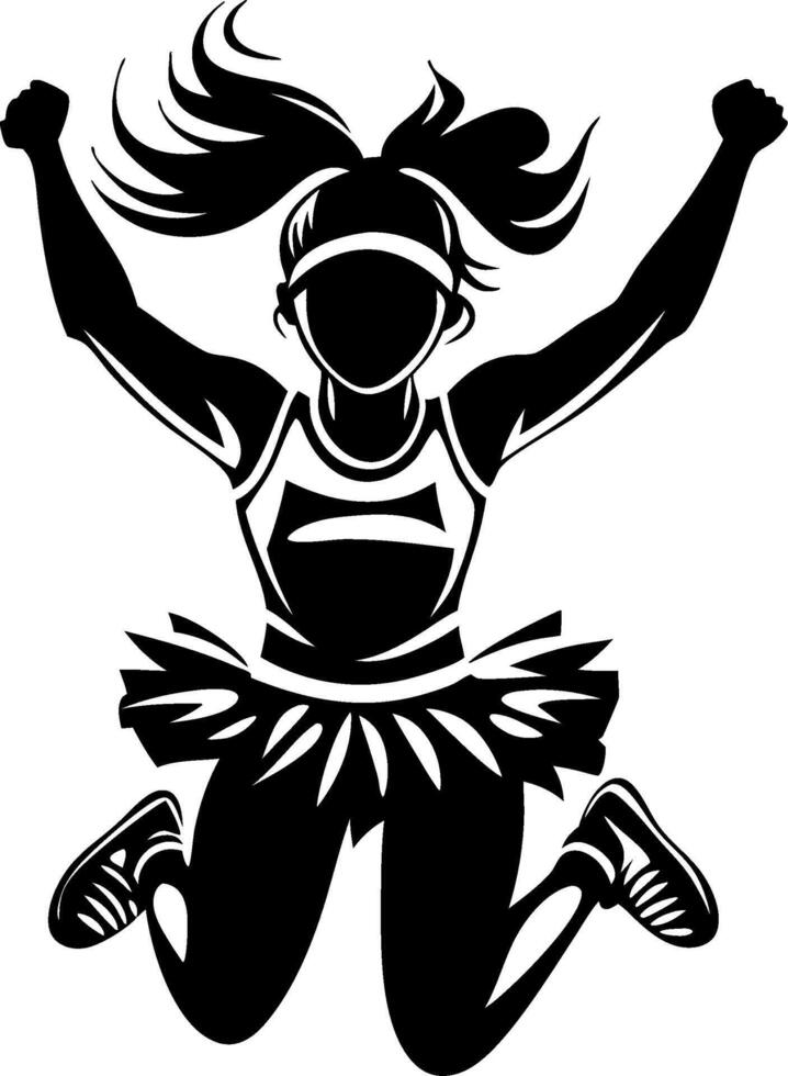 Energetic Cheerleader Jumping in Sporty Outfit with Exciting Pose for Fun Designs vector