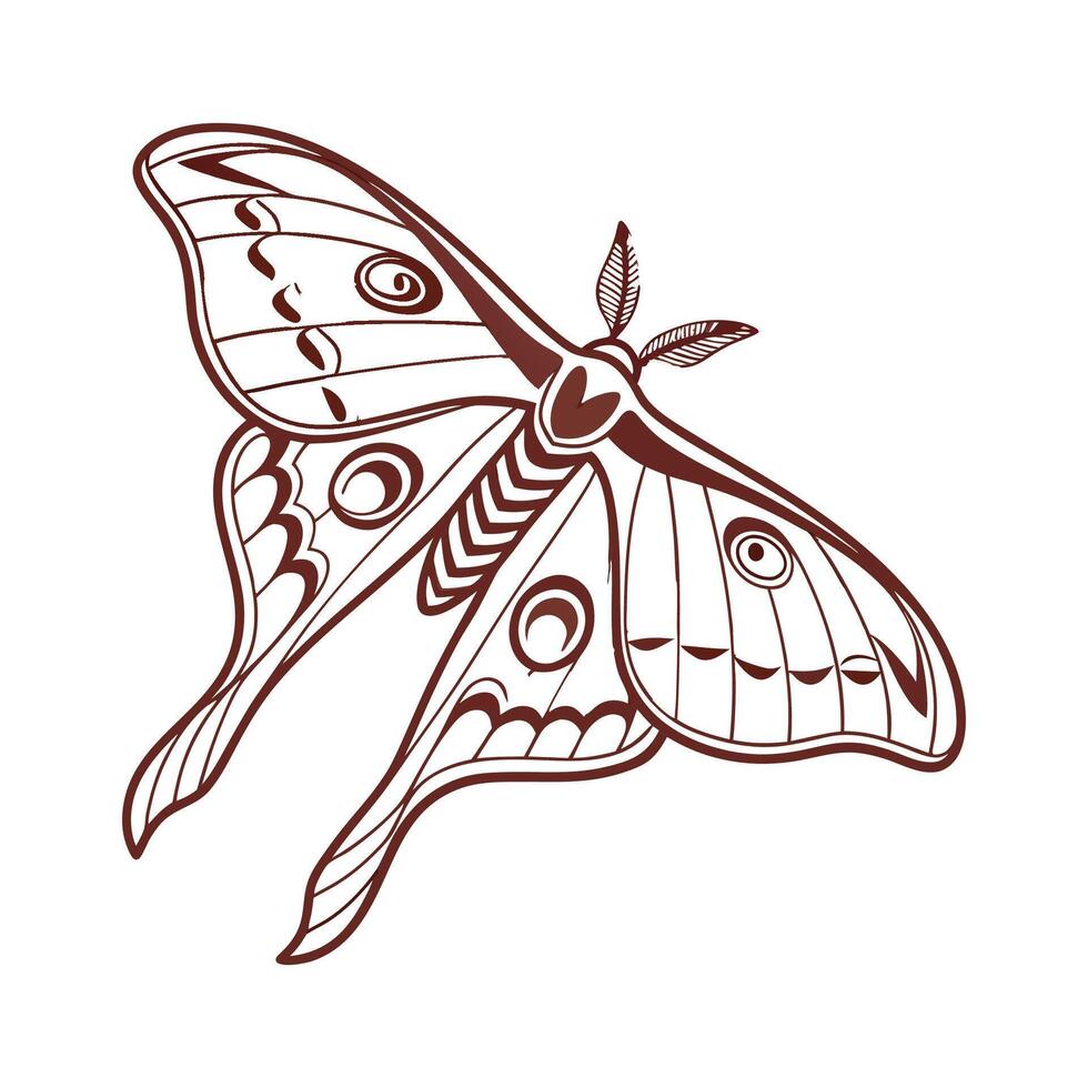Creative Actias Luna Moth Graphic on White vector