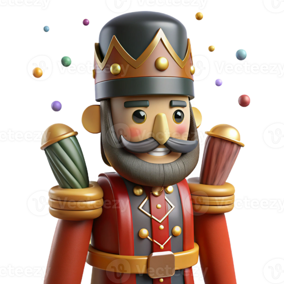 serene vintage Nutcracker Soldier Wooden Figure Cutout for Holiday Decor original png
