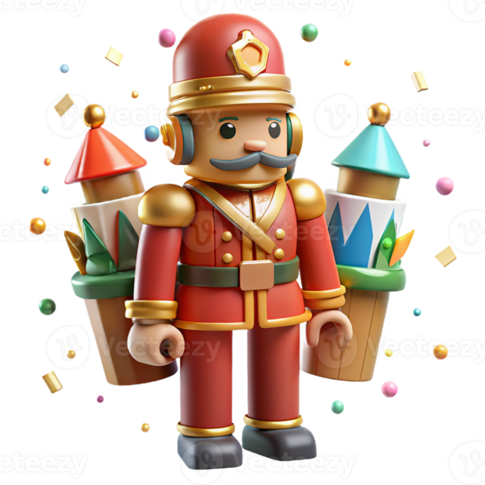 elegant modern Nutcracker Wooden Soldier Figurine Isolated Christmas high quality png