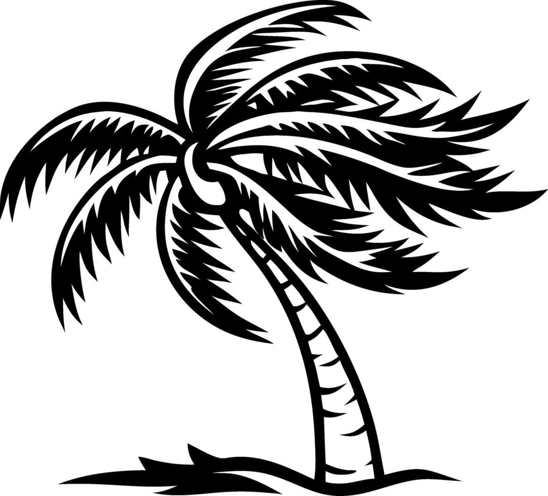 Stylized Black Palm Tree Design for Tropical Themes and Nature Inspired Projects vector
