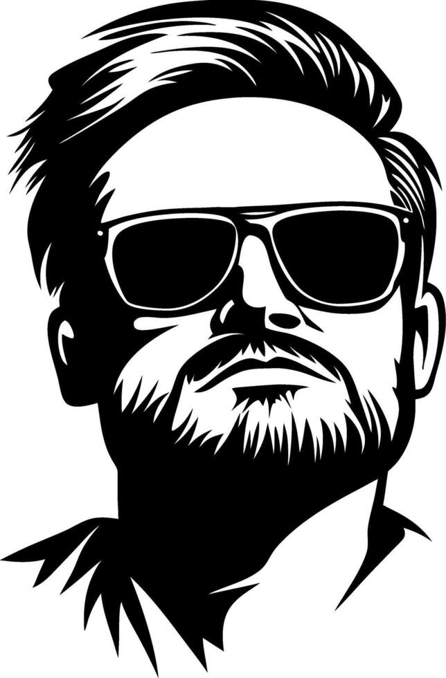 Stylish High Contrast Man Portrait with Sunglasses for Modern Design Projects vector