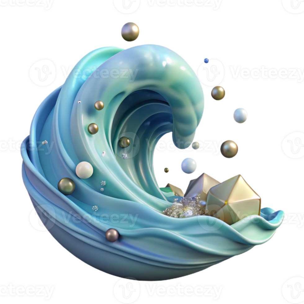 impressive creative Ocean Wave 3d Render Transparent for Game Development original png