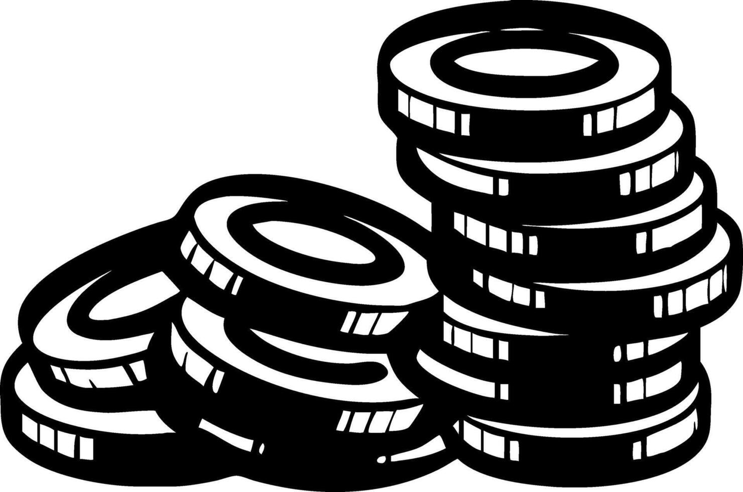 Stack of Silhouette Coins for Financial Graphics and Business Illustrations vector