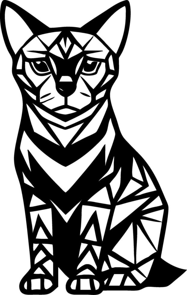 Stylized Geometric Cat Illustration for Creative Design Projects and Crafts vector
