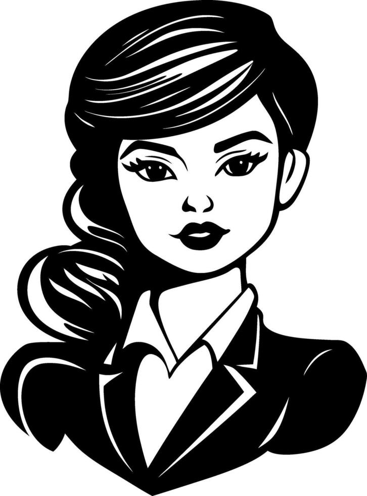 Stylish Confident Businesswoman Graphic Portrait Design for Professional Use vector