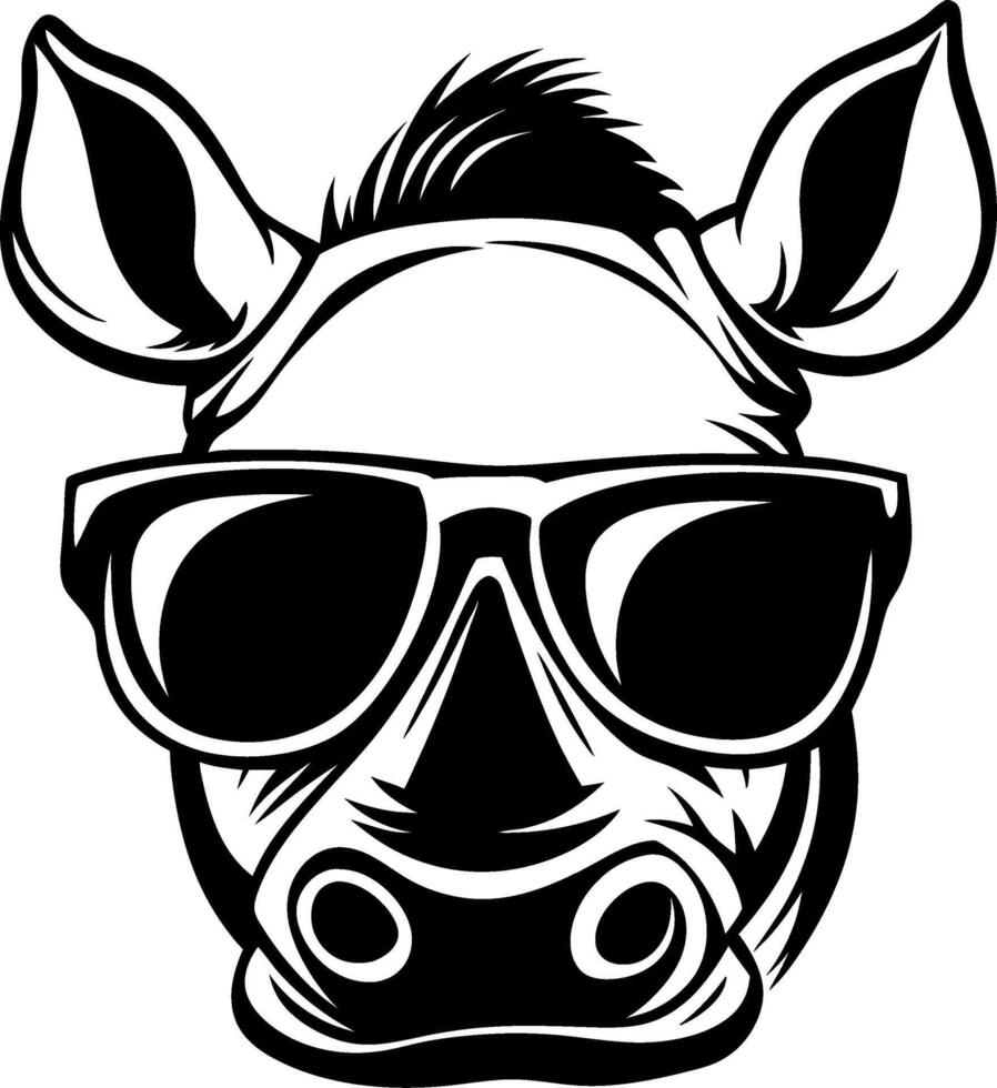 Stylish Sunglasses Wearing Pig Head Illustration for Fun Designs and Graphics vector