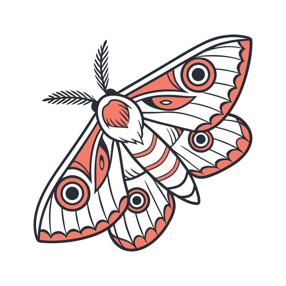 Creative Automeris Belti Moth Illustration vector