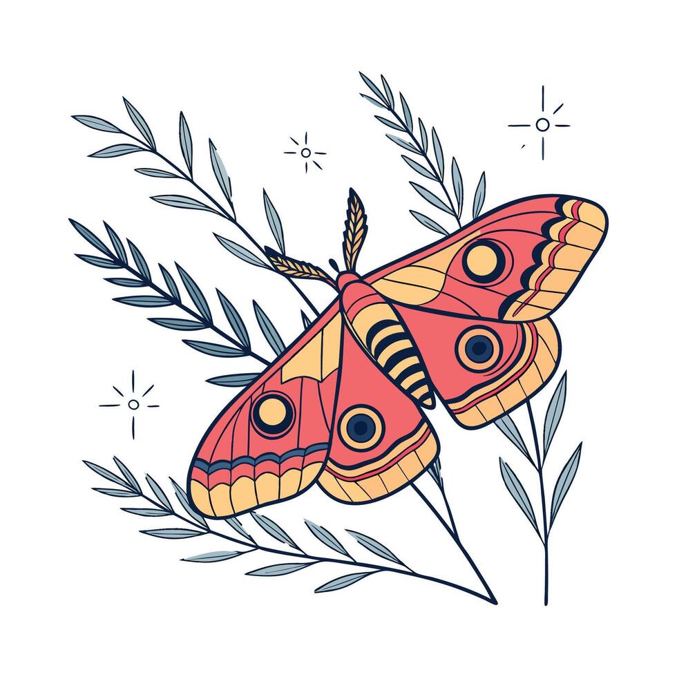 Beautiful Automeris Io Moth Design vector