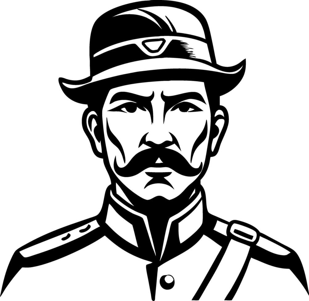 Vintage Military Officer Character Design for Tattoo Art and Historical Illustrations vector