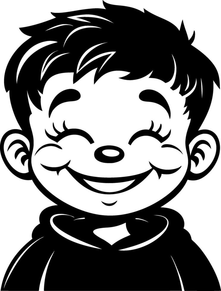 Cheerful Smiling Cartoon Boy Character with Short Hair in Hoodie Design vector