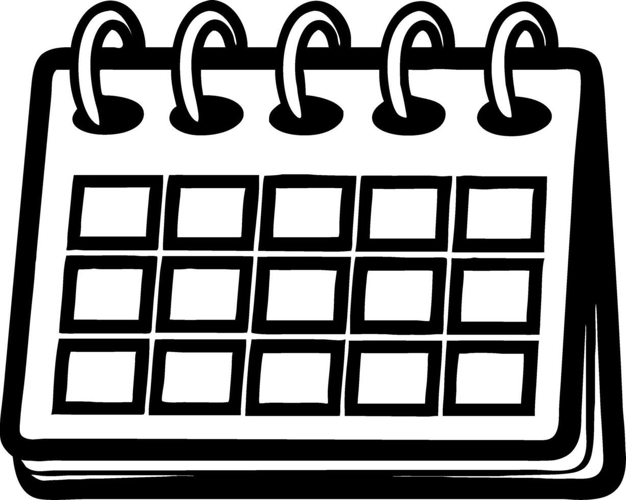 Illustration of a Desk Calendar with Spiral Binding Designed for Organizational Use vector