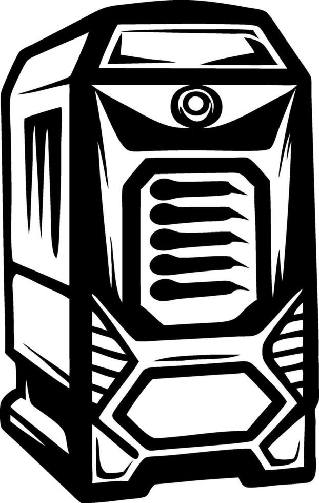 Stylized Computer Tower Design for Gaming Setup and Tech Enthusiast Projects vector