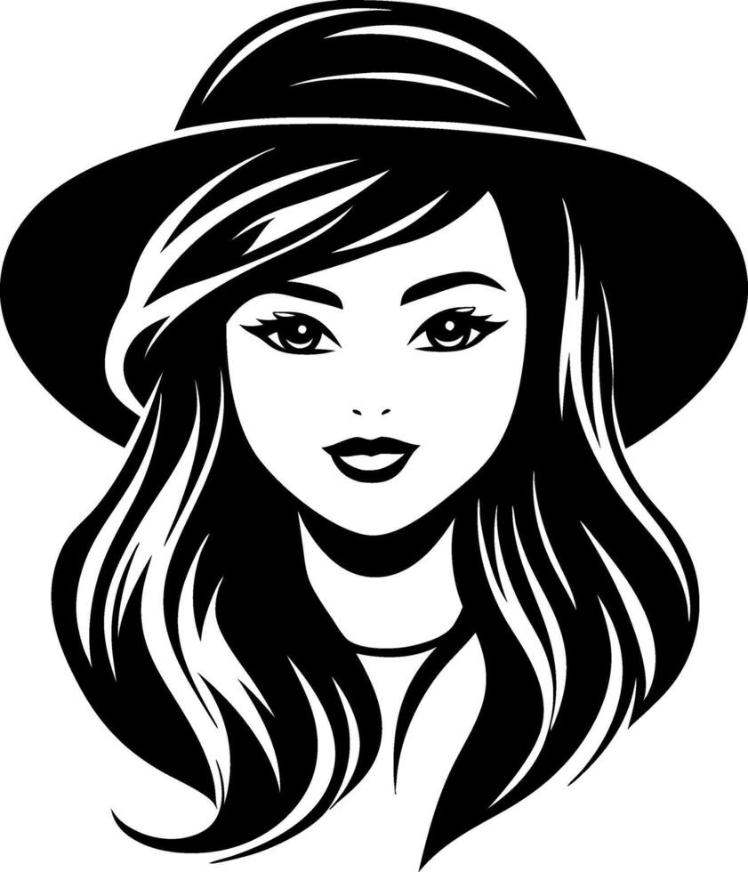 Stylish Woman in Hat Illustration for Fashion Design and Creative Projects vector